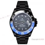 Swiss Rolex Blaken GMT-Master II Watch 40mm DLC Steel Batman Bezel